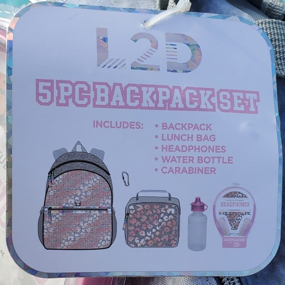 NWT L2D 5PC BACKPACK SET Glitter Sequin - Picture 3 of 17